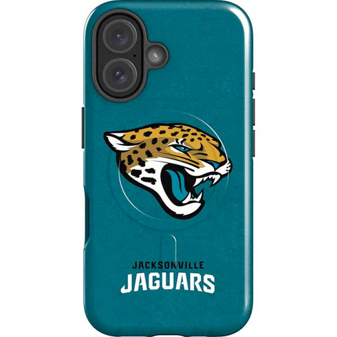 NFL Jacksonville Jaguars Teal Distressed iPhone 16 Plus Magsafe Impact Case